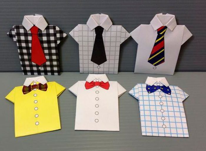 Открытка «рубашка с галстуком» в официальном стиле