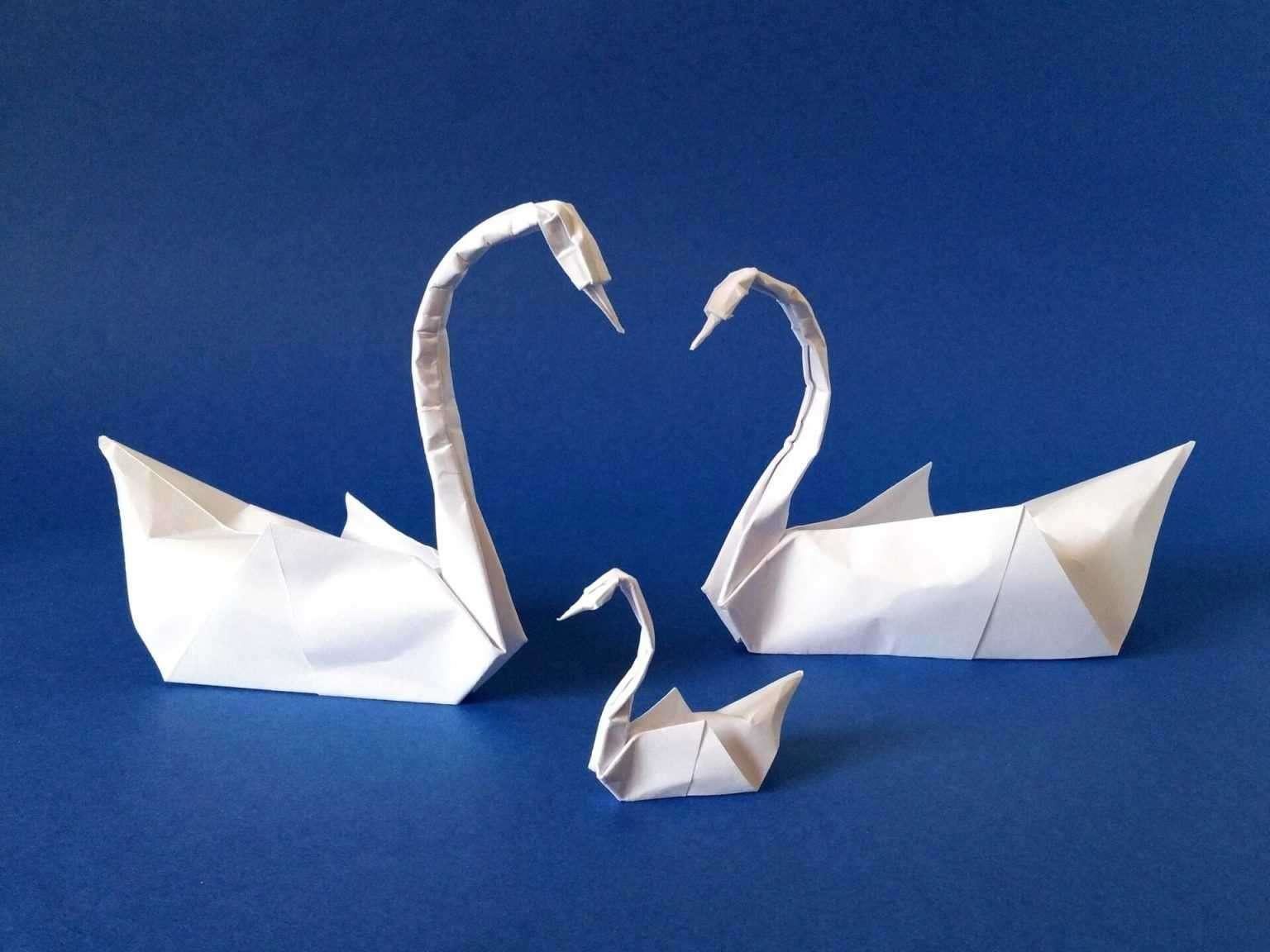 Лебедь, модульное оригами